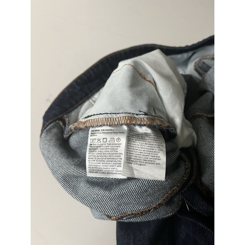 H&M Edition Midi A Line Dark Blue Denim Skirt Size 6 Pockets - Picture 6 of 8